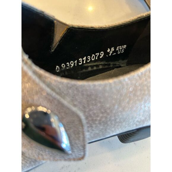 Mephisto Metallic taupe Heeled Mary Jane shoes size 7 comfort - Picture 7 of 9